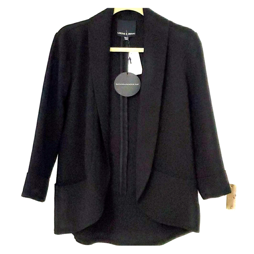NEW Nordstrom Rack Hi Low Black Jacket Blazer Sz M